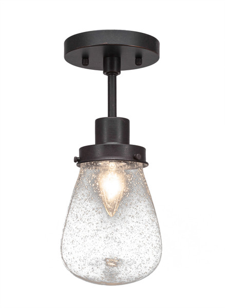 Toltec Lighting - 1237-DG-471 - One Light Semi-Flush Mount - Meridian - Dark Granite