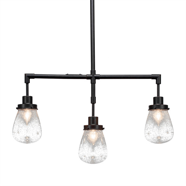 Toltec Lighting - 1243-DG-471 - Three Light Island Pendant - Meridian - Dark Granite