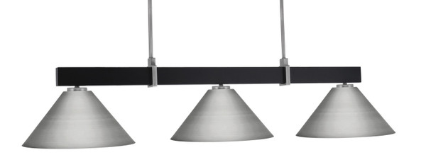 Toltec Lighting - 1253-MBGP-420-GP - Three Light Bar - Wellington - Matte Black & Graphite