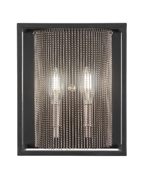 Toltec Lighting - 1301-MBBN - Two Light Wall Sconce - Cadina - Matte Black & Brushed Nickel