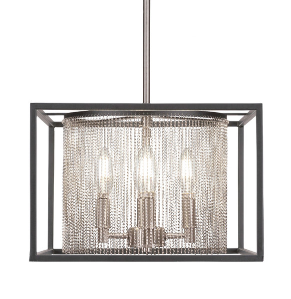 Toltec Lighting - 1324-MBBN - Four Light Pendant - Cadina - Matte Black & Brushed Nickel