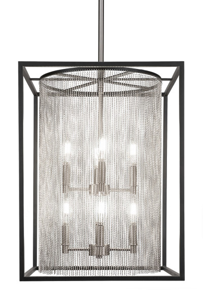 Toltec Lighting - 1328-MBBN - Five Light Chandelier - Cadina - Matte Black & Brushed Nickel