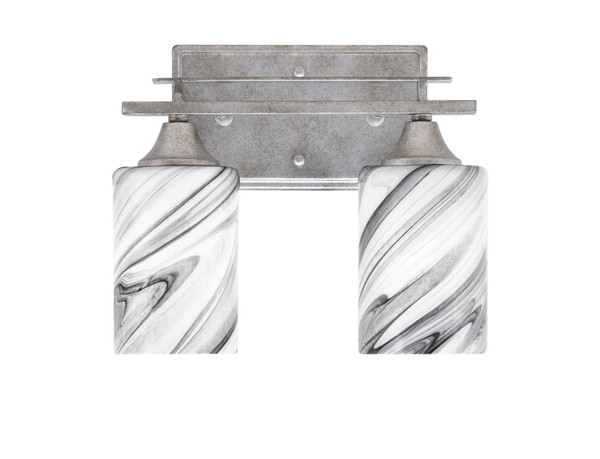 Toltec Lighting - 132-AS-3009 - Two Light Bath Bar - Uptowne - Aged Silver
