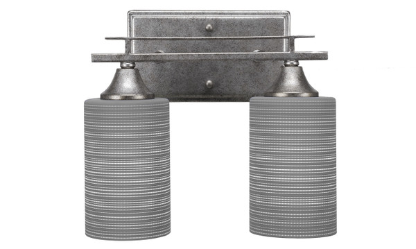 Toltec Lighting - 132-AS-4062 - Two Light Bath Bar - Uptowne - Aged Silver