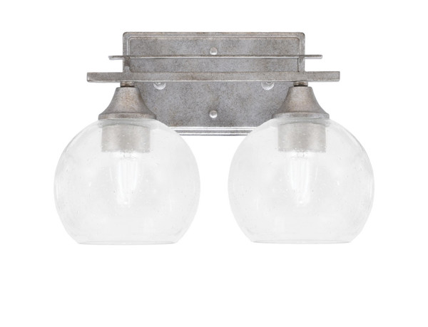 Toltec Lighting - 132-AS-4100 - Two Light Bath Bar - Uptowne - Aged Silver