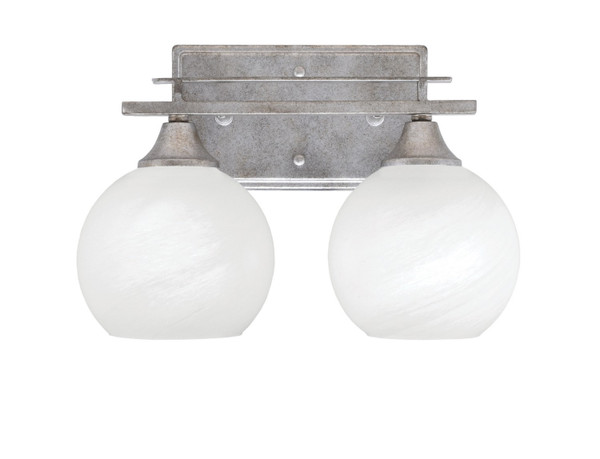 Toltec Lighting - 132-AS-4101 - Two Light Bath Bar - Uptowne - Aged Silver