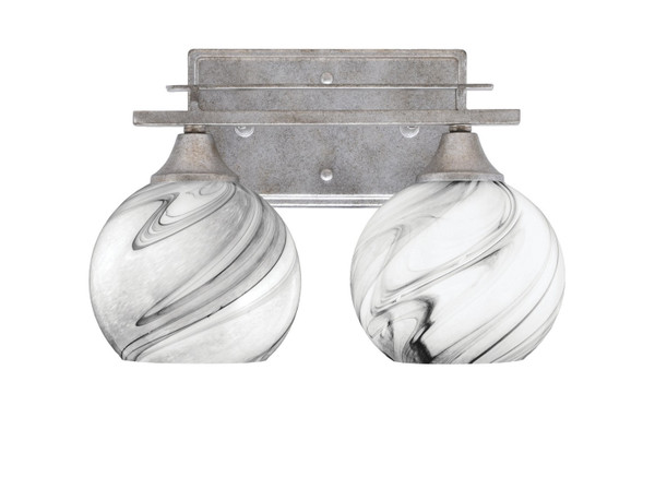 Toltec Lighting - 132-AS-4109 - Two Light Bath Bar - Uptowne - Aged Silver