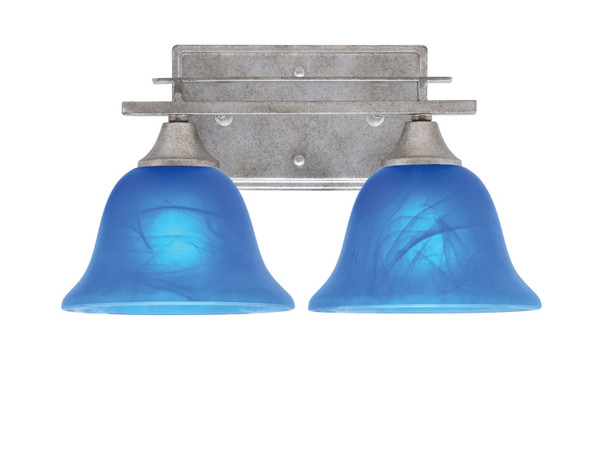 Toltec Lighting - 132-AS-4155 - Two Light Bath Bar - Uptowne - Aged Silver