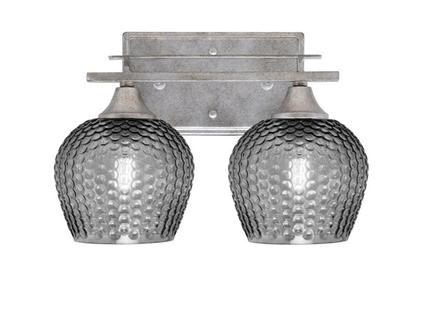 Toltec Lighting - 132-AS-4602 - Two Light Bath Bar - Uptowne - Aged Silver