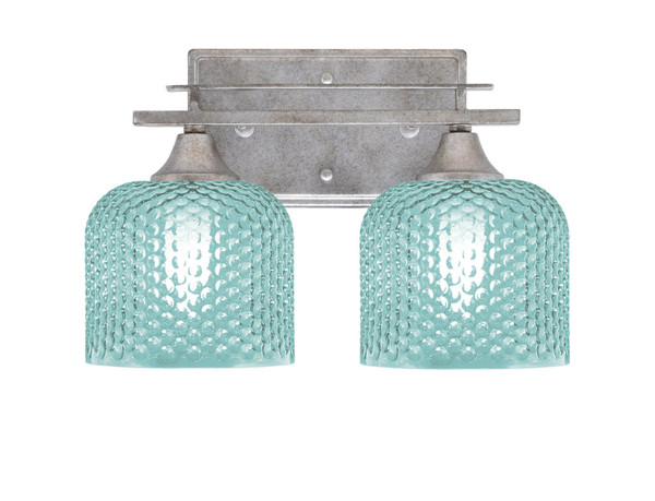 Toltec Lighting - 132-AS-4615 - Two Light Bath Bar - Uptowne - Aged Silver