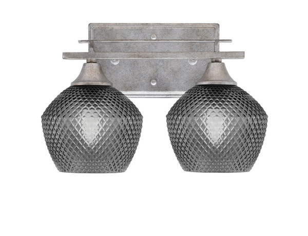 Toltec Lighting - 132-AS-4622 - Two Light Bath Bar - Uptowne - Aged Silver