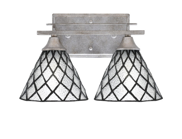Toltec Lighting - 132-AS-9185 - Two Light Bath Bar - Uptowne - Aged Silver
