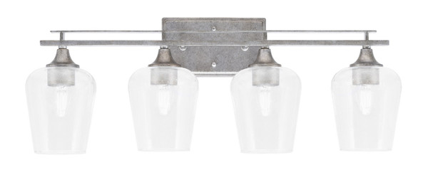 Toltec Lighting - 134-AS-210 - Four Light Bath Bar - Uptowne - Aged Silver