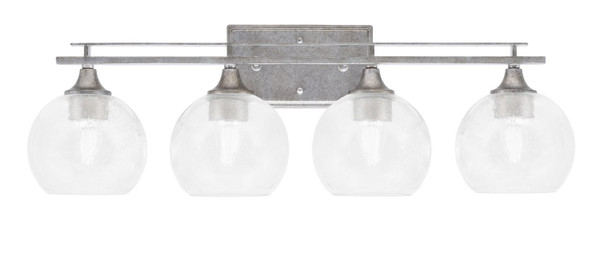 Toltec Lighting - 134-AS-4100 - Four Light Bath Bar - Uptowne - Aged Silver
