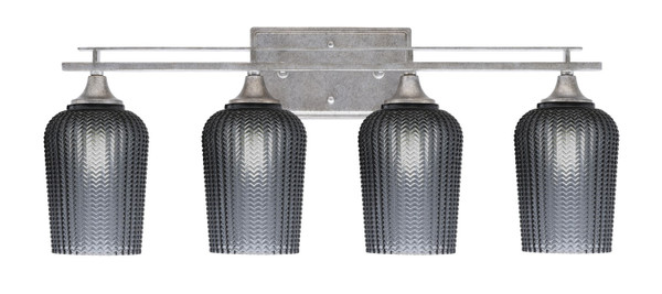 Toltec Lighting - 134-AS-4252 - Four Light Bath Bar - Uptowne - Aged Silver