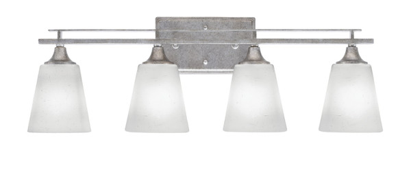 Toltec Lighting - 134-AS-460 - Four Light Bath Bar - Uptowne - Aged Silver