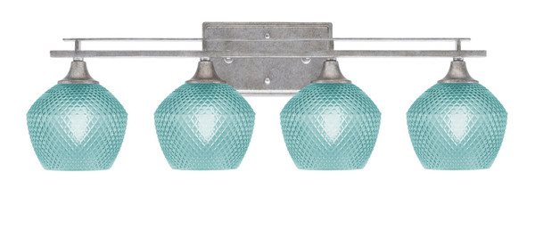 Toltec Lighting - 134-AS-4625 - Four Light Bath Bar - Uptowne - Aged Silver
