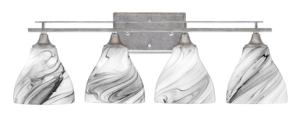Toltec Lighting - 134-AS-4769 - Four Light Bath Bar - Uptowne - Aged Silver