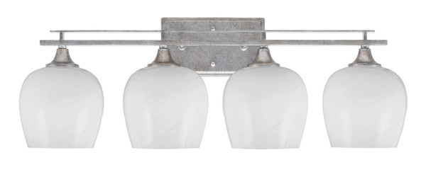 Toltec Lighting - 134-AS-4811 - Four Light Bath Bar - Uptowne - Aged Silver