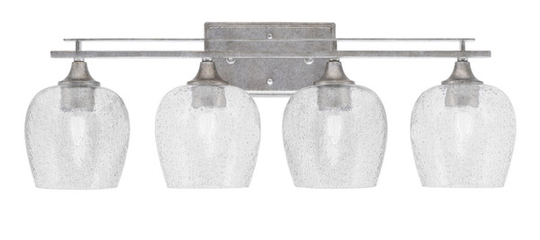 Toltec Lighting - 134-AS-4812 - Four Light Bath Bar - Uptowne - Aged Silver