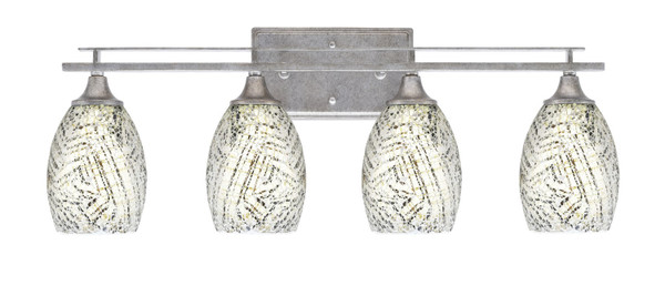 Toltec Lighting - 134-AS-5054 - Four Light Bath Bar - Uptowne - Aged Silver