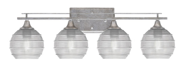 Toltec Lighting - 134-AS-5110 - Four Light Bath Bar - Uptowne - Aged Silver