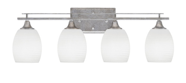 Toltec Lighting - 134-AS-615 - Four Light Bath Bar - Uptowne - Aged Silver