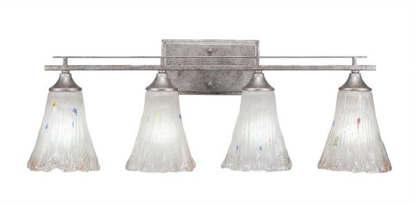 Toltec Lighting - 134-AS-721 - Four Light Bath Bar - Uptowne - Aged Silver