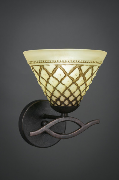Toltec Lighting - 141-DG-7185 - One Light Wall Sconce - Revo - Dark Granite