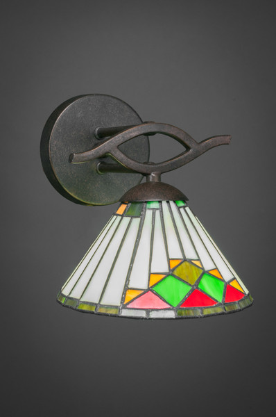 Toltec Lighting - 141-DG-9375 - One Light Wall Sconce - Revo - Dark Granite
