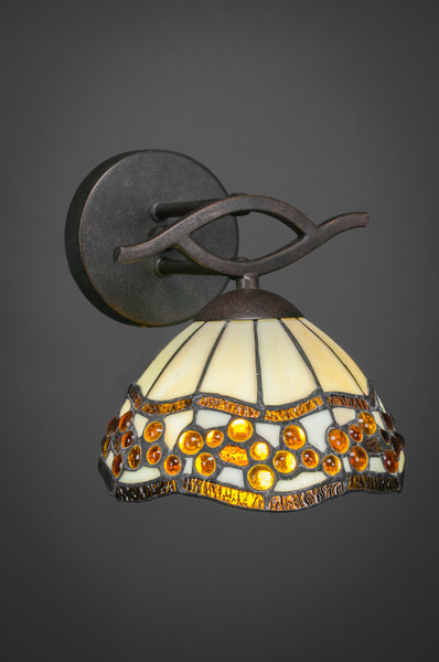 Toltec Lighting - 141-DG-9975 - One Light Wall Sconce - Revo - Dark Granite