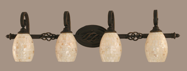 Toltec Lighting - 164-DG-406 - Four Light Bath Bar - Eleganté - Dark Granite