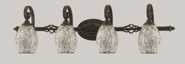 Toltec Lighting - 164-DG-4165 - Four Light Bath Bar - Eleganté - Dark Granite