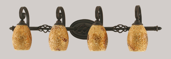 Toltec Lighting - 164-DG-4175 - Four Light Bath Bar - Eleganté - Dark Granite