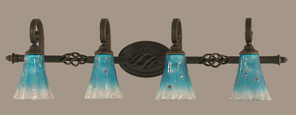 Toltec Lighting - 164-DG-725 - Four Light Bath Bar - Eleganté - Dark Granite