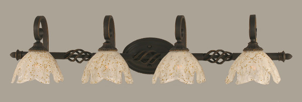 Toltec Lighting - 164-DG-755 - Four Light Bath Bar - Eleganté - Dark Granite