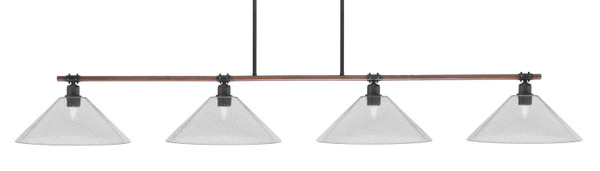 Toltec Lighting - 1744-2162 - Four Light Bar - Blacksmith - Painted Wood-look Metal & Dark Granite