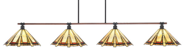 Toltec Lighting - 1744-934 - Four Light Bar - Blacksmith - Painted Wood-look Metal & Dark Granite