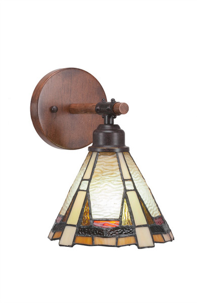 Toltec Lighting - 1751-9345 - One Light Wall Sconce - Blacksmith - Painted Wood-Look Metal & Dark Granite