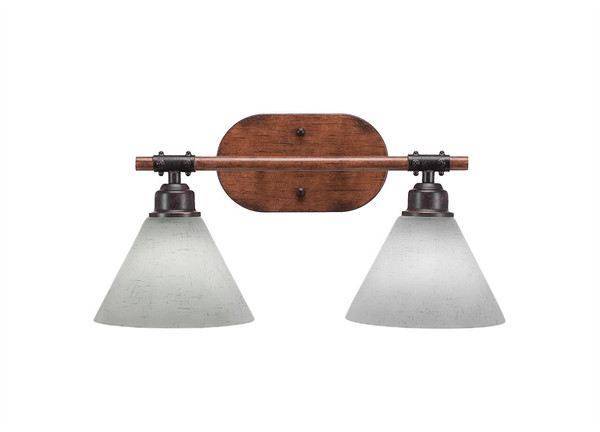 Toltec Lighting - 1752-312 - Two Light Bath Bar - Blacksmith - Painted Wood-look Metal & Dark Granite