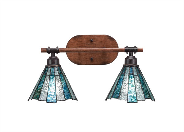 Toltec Lighting - 1752-9325 - Two Light Bath Bar - Blacksmith - Painted Wood-look Metal & Dark Granite