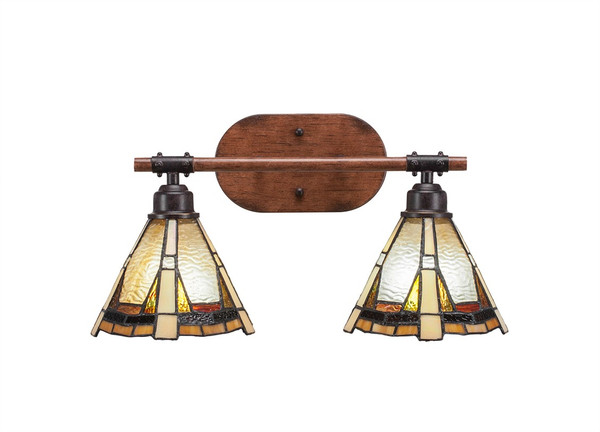 Toltec Lighting - 1752-9345 - Two Light Bath Bar - Blacksmith - Painted Wood-look Metal & Dark Granite