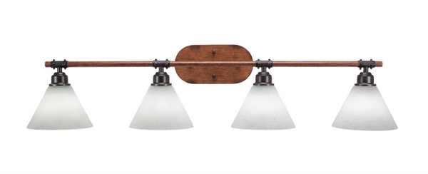 Toltec Lighting - 1754-312 - Four Light Bath Bar - Blacksmith - Painted Wood-look Metal & Dark Granite