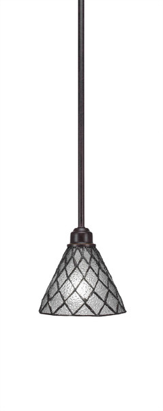 Toltec Lighting - 1761-9185 - One Light Mini Pendant - Blacksmith - Painted Wood-Look Metal & Dark Granite