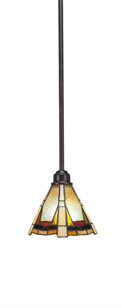 Toltec Lighting - 1761-9345 - One Light Mini Pendant - Blacksmith - Painted Wood-Look Metal & Dark Granite