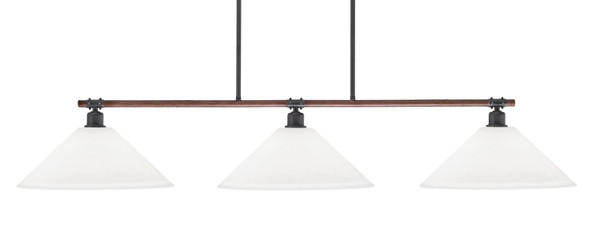Toltec Lighting - 1763-318 - Three Light Island Pendant - Blacksmith - Painted Wood-look Metal & Dark Granite