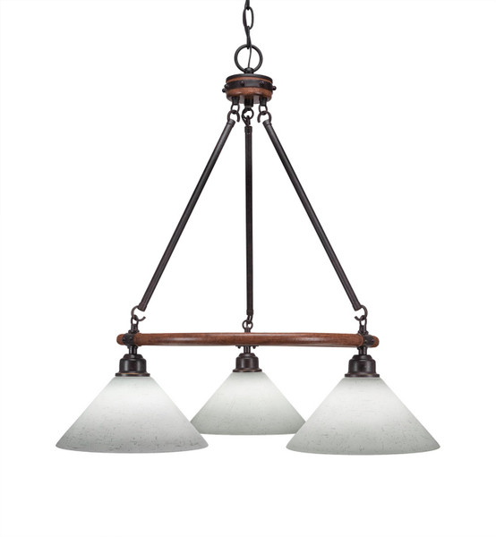 Toltec Lighting - 1766-314 - Three Light Chandelier - Blacksmith - Painted Wood-Look Metal & Dark Granite