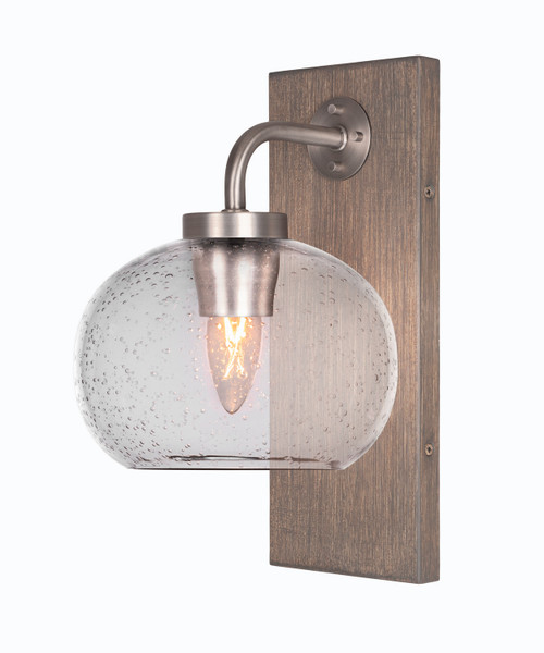 Toltec Lighting - 1771-GPDW-202 - One Light Wall Sconce - Oxbridge - Graphite & Painted Distressed Wood-look Metal