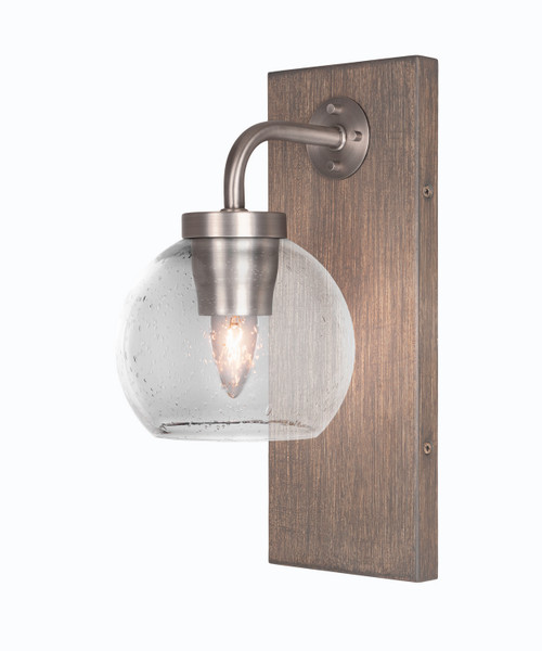 Toltec Lighting - 1771-GPDW-4100 - One Light Wall Sconce - Oxbridge - Graphite & Painted Distressed Wood-look Metal