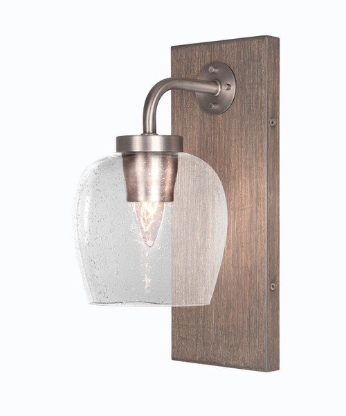 Toltec Lighting - 1771-GPDW-4810 - One Light Wall Sconce - Oxbridge - Graphite & Painted Distressed Wood-look Metal